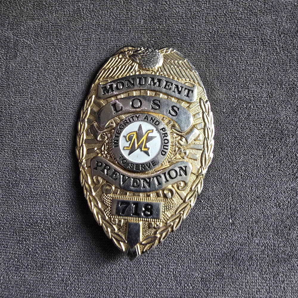 Monument Loss Prevention Badge Pin - Gold & Silver